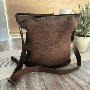 🌿💕 Coach Dark Brown Pebbled Leather Hobo Duffle Bag